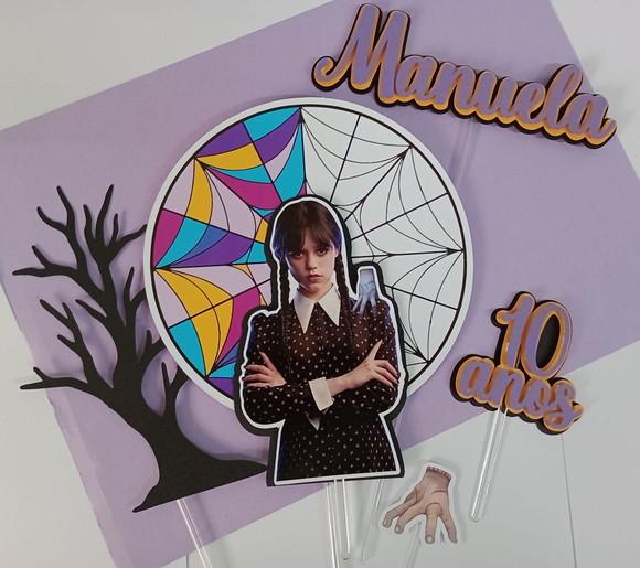 Topo de Bolo/cake Topper Wandinha Addams