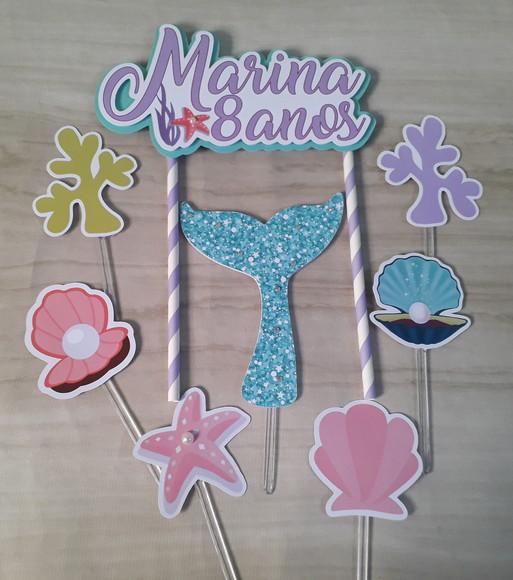 Topo de Bolo/cake Topper Sereia 2