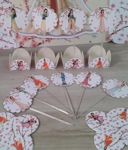 Toppers e Forminhas para Doces Princesa Mulan