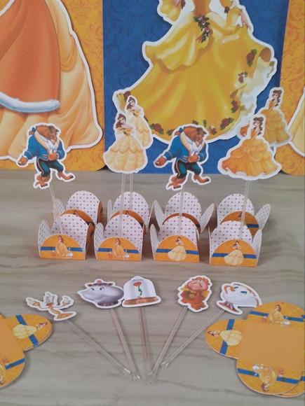 Toppers e Forminhas para Doces Princesa Bela