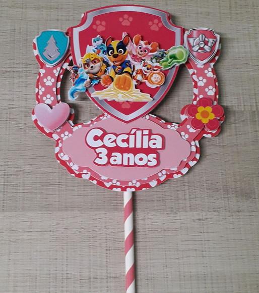 Topo de Bolo/Cake Topper Patrulha Canina Super Filhotes
