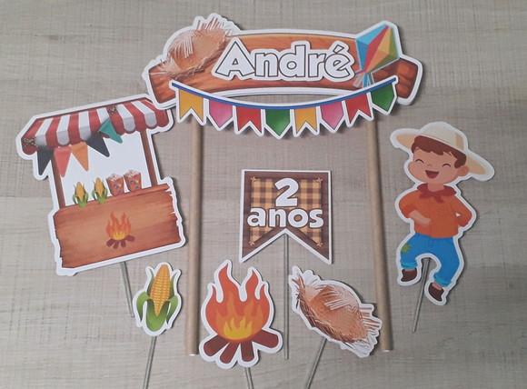 Topo de Bolo/cake Topper Festa Junina 04