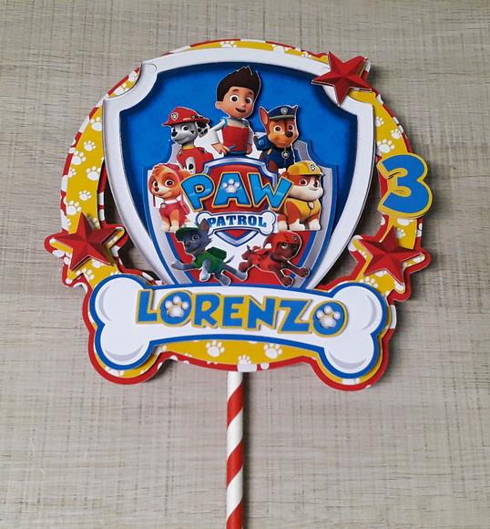 Topo de Bolo/Cake Topper Patrulha Canina 2
