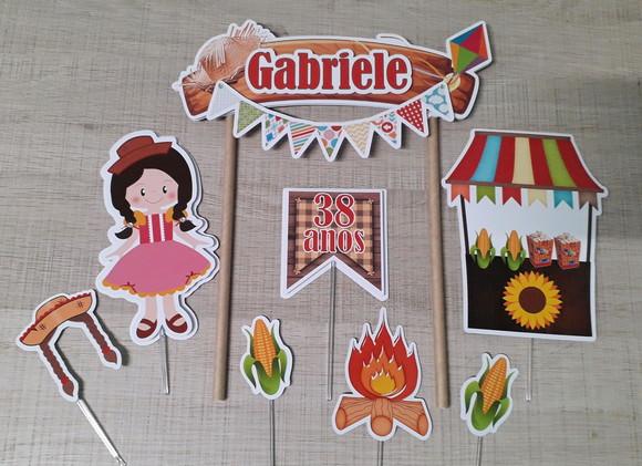 Topo de Bolo/cake Topper Festa Junina 01