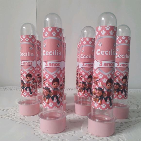 Tubetes Personalizados Patrulha Canina Rosa