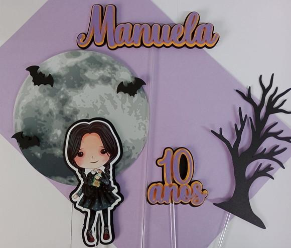 Topo de Bolo/cake Topper Wandinha Addams Cute 2