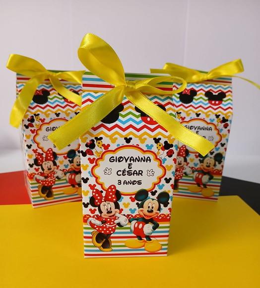 Caixa Milk Personalizada Minnie e Mickey