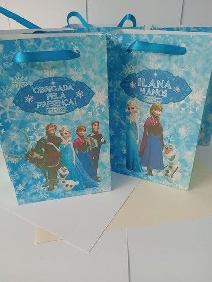 Sacolinha Personalizada Frozen - Atenção ao Tamanho
