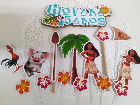Topo de Bolo/cake Topper Moana