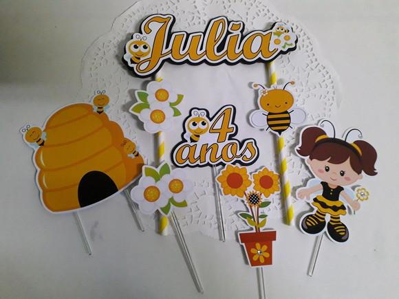 Topo De Bolo/cake Topper Abelhinha