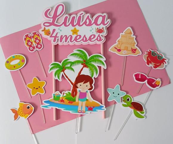 Topo de Bolo/cake Topper Verão Praia 3