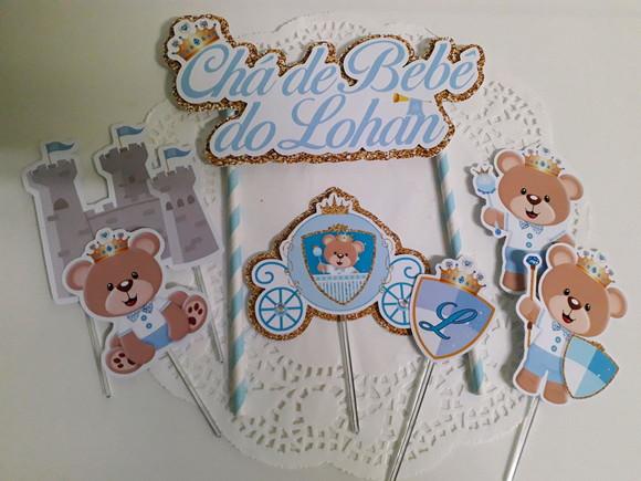 Topo de Bolo/cake Topper Ursinho Realeza 2