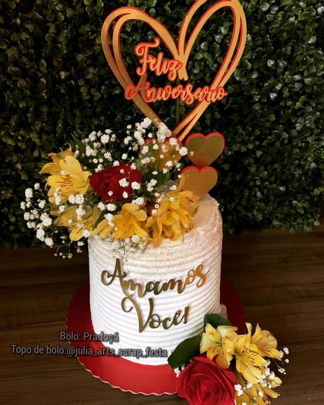 Topo de Bolo/cake Topper Coração