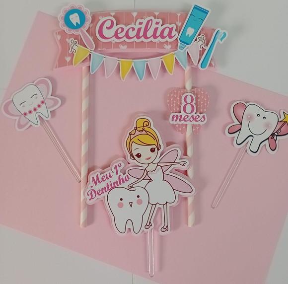 Topo de Bolo/cake Topper Fada do Dente