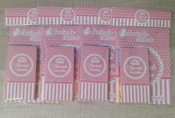Kit Livrinho para Colorir Coroa/realeza Rosa