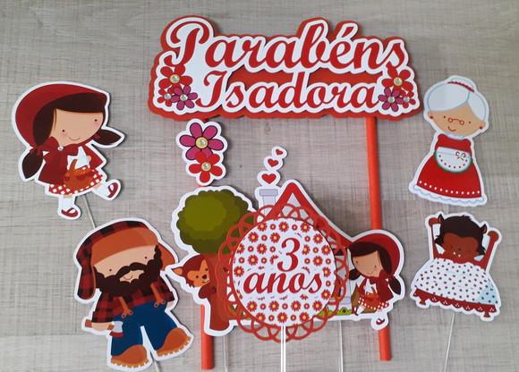 Topo De Bolo/cake Topper Chapeuzinho Vermelho 2