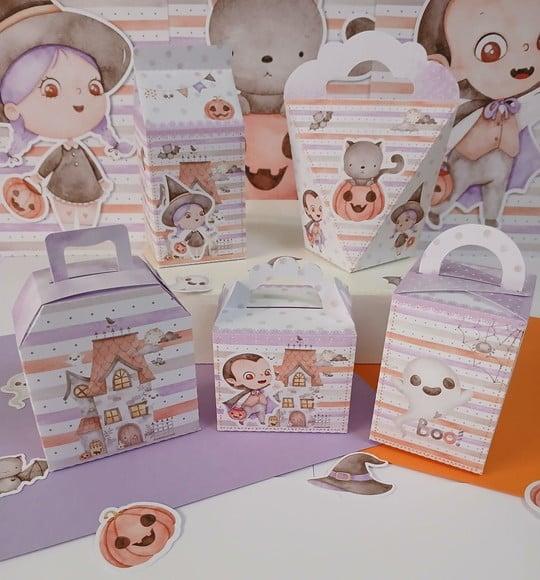 Kit Festa Caixas Personalizadas 30 Peças Halloween