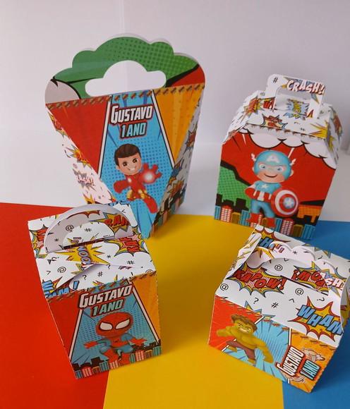 Kit Festa Caixas Personalizadas 20 Peças Vingadores