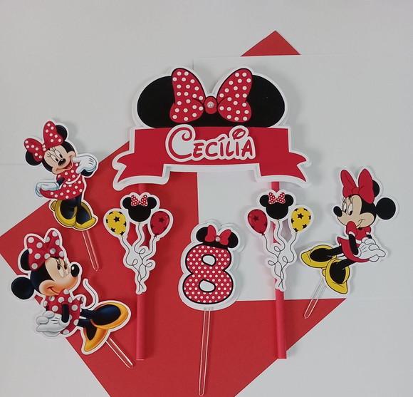 Topo de Bolo Minnie Vermelha