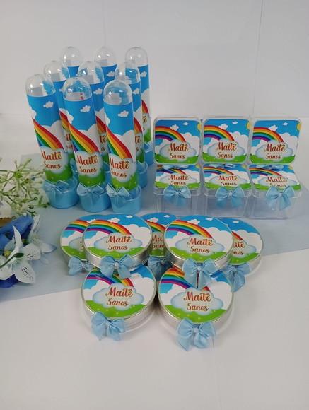 Kit Festa Personalizado 60 Peças Arco Íris