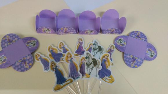 Toppers e Forminhas para Doces Princesa Rapunzel