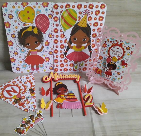 Kit Festa Só Um Bolinho Menina Afro