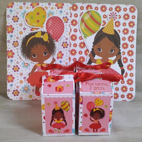 Caixa Milk Personalizada Menina Afro