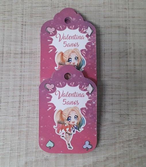 Tag de Agradecimento Personalizada Arlequina