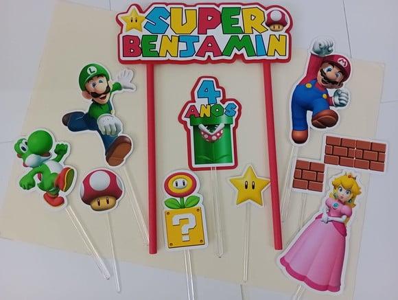 Topo de Bolo/cake Topper Super Mario