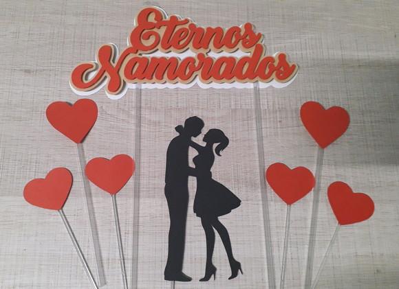Topo de Bolo/Cake Topper Dia dos Namorados 2