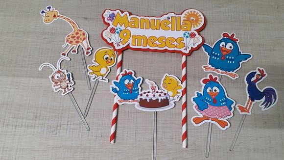 Topo de Bolo/Cake Topper Galinha Pintadinha 2