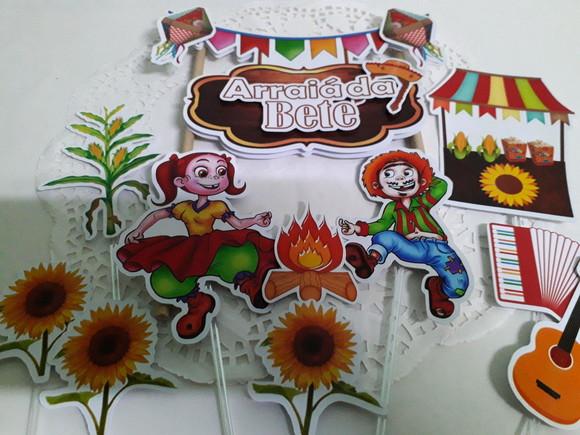 Topo de Bolo/cake Topper Festa Junina