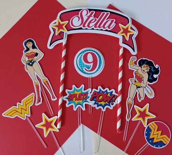 Topo de Bolo/cake Topper Mulher Maravilha