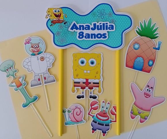 Topo de Bolo/cake Topper Bob Esponja