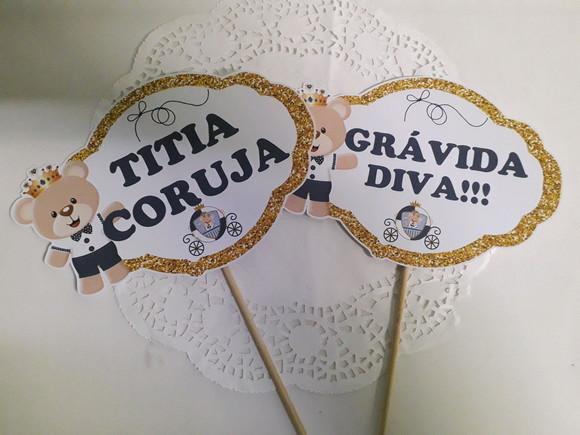 Plaquinhas Divertidas - Ursinho Realeza