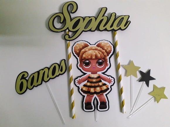Topo de Bolo/Cake Topper Lol - Queen Bee