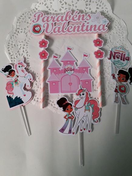 Topo de Bolo Princesa Nella Corajosa