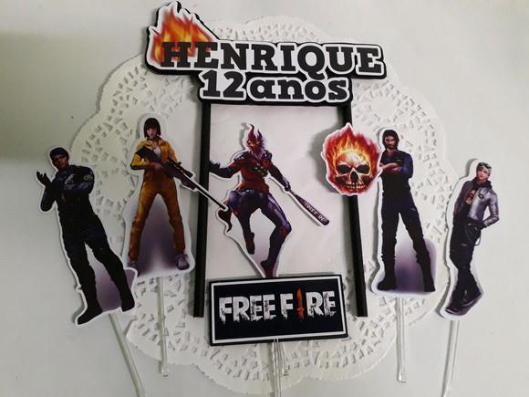 Topo de Bolo/cake Topper Free Fire