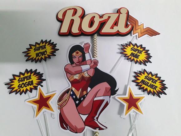 Topo de Bolo/cake Topper Mulher Maravilha
