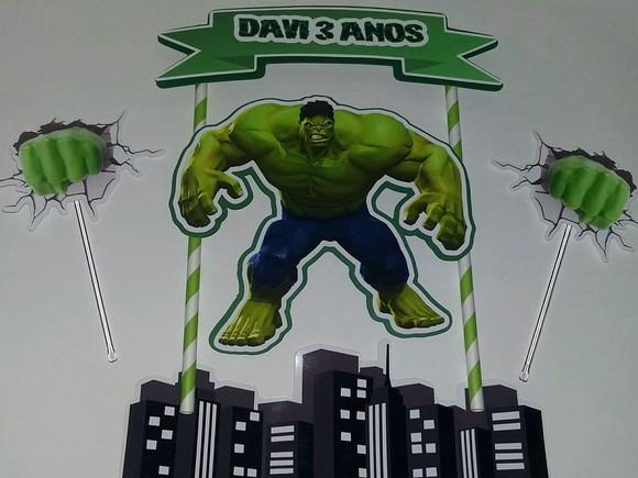 Topo de Bolo/cake Topper Hulk 02