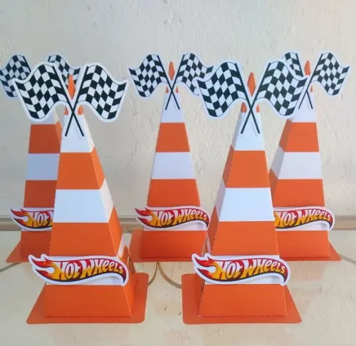 Centro de Mesa Cone de Trânsito Hot Wheels