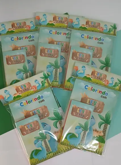 Kit Livrinho para Colorir - Dinossauro Baby