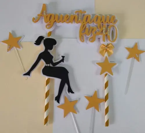 Topo de Bolo/cake Topper 40 Anos