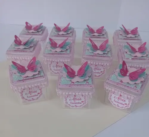 Caixinha de Acrilico Personalizado Jardim Encantado
