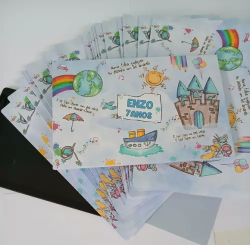 Caixas para Lousa Mágica Personalizada- Tablet Pintando o 7