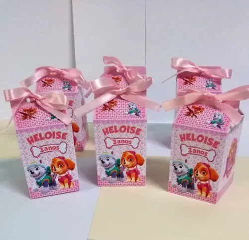 Caixa Milk Personalizada Patrulha Skye e Everest