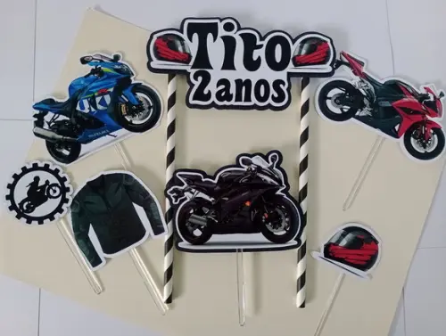 Topo de Bolo/cake Topper Moto