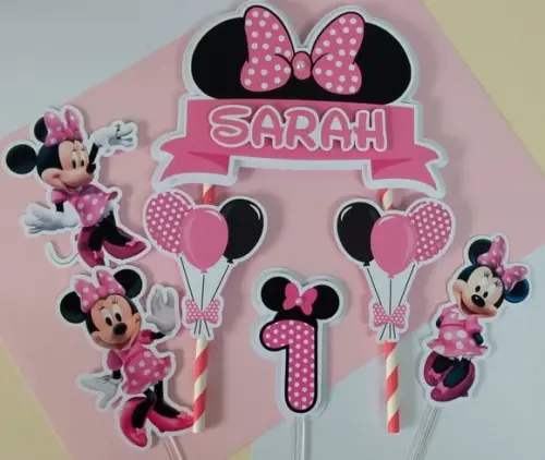 Topo de Bolo Minnie Rosa 2