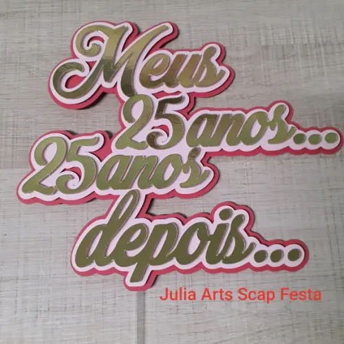 Topo de Bolo/cake Topper Dourado 50 Anos