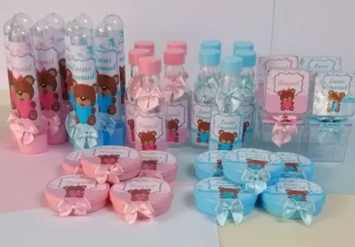 Kit Personalizado Chá Revelação 01- 40 Peças - Ursinho